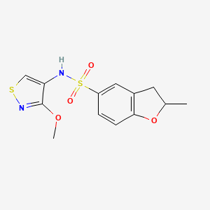 molecular formula C13H14N2O4S2 B7100713 N-(3-methoxy-1,2-thiazol-4-yl)-2-methyl-2,3-dihydro-1-benzofuran-5-sulfonamide 