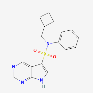 molecular formula C17H18N4O2S B7100720 N-(cyclobutylmethyl)-N-phenyl-7H-pyrrolo[2,3-d]pyrimidine-5-sulfonamide 