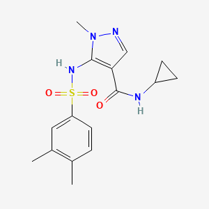 molecular formula C16H20N4O3S B7100722 N-cyclopropyl-5-[(3,4-dimethylphenyl)sulfonylamino]-1-methylpyrazole-4-carboxamide 