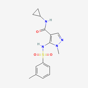 molecular formula C15H18N4O3S B7100727 N-cyclopropyl-1-methyl-5-[(3-methylphenyl)sulfonylamino]pyrazole-4-carboxamide 