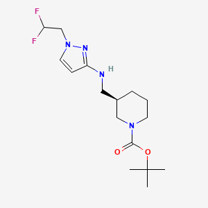 molecular formula C16H26F2N4O2 B7100775 tert-butyl (3R)-3-[[[1-(2,2-difluoroethyl)pyrazol-3-yl]amino]methyl]piperidine-1-carboxylate 