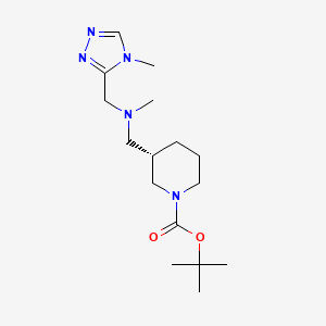 molecular formula C16H29N5O2 B7100779 tert-butyl (3S)-3-[[methyl-[(4-methyl-1,2,4-triazol-3-yl)methyl]amino]methyl]piperidine-1-carboxylate 