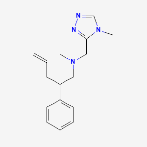 molecular formula C16H22N4 B7100785 N-methyl-N-[(4-methyl-1,2,4-triazol-3-yl)methyl]-2-phenylpent-4-en-1-amine 