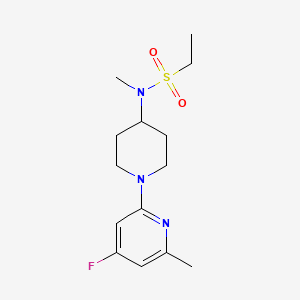 molecular formula C14H22FN3O2S B7100866 N-[1-(4-fluoro-6-methylpyridin-2-yl)piperidin-4-yl]-N-methylethanesulfonamide 