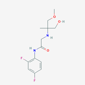 molecular formula C13H18F2N2O3 B7100945 N-(2,4-difluorophenyl)-2-[(1-hydroxy-3-methoxy-2-methylpropan-2-yl)amino]acetamide 