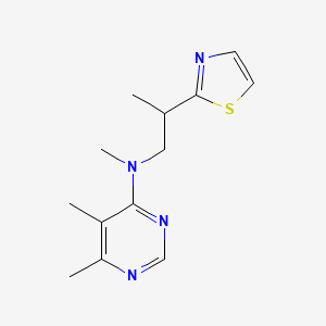 molecular formula C13H18N4S B7101049 N,5,6-trimethyl-N-[2-(1,3-thiazol-2-yl)propyl]pyrimidin-4-amine 