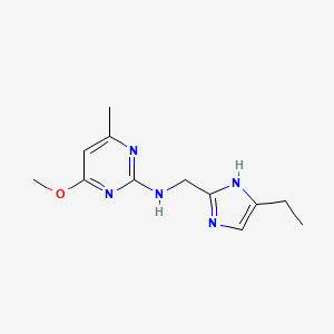 molecular formula C12H17N5O B7101125 N-[(5-ethyl-1H-imidazol-2-yl)methyl]-4-methoxy-6-methylpyrimidin-2-amine 