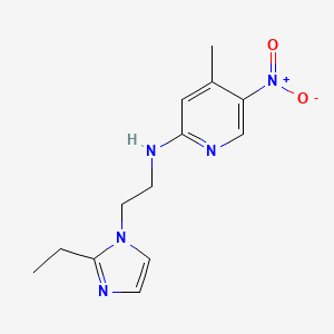 molecular formula C13H17N5O2 B7101137 N-[2-(2-ethylimidazol-1-yl)ethyl]-4-methyl-5-nitropyridin-2-amine 