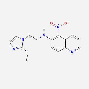molecular formula C16H17N5O2 B7101163 N-[2-(2-ethylimidazol-1-yl)ethyl]-5-nitroquinolin-6-amine 
