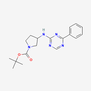 molecular formula C18H23N5O2 B7101167 Tert-butyl 3-[(4-phenyl-1,3,5-triazin-2-yl)amino]pyrrolidine-1-carboxylate 