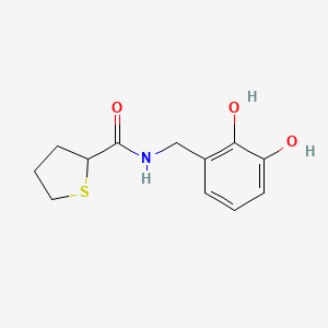 molecular formula C12H15NO3S B7101263 N-[(2,3-dihydroxyphenyl)methyl]thiolane-2-carboxamide 