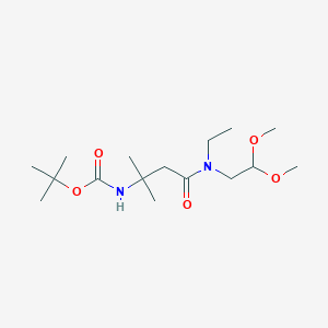 molecular formula C16H32N2O5 B7101268 tert-butyl N-[4-[2,2-dimethoxyethyl(ethyl)amino]-2-methyl-4-oxobutan-2-yl]carbamate 