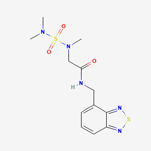 molecular formula C12H17N5O3S2 B7101285 N-(2,1,3-benzothiadiazol-4-ylmethyl)-2-[dimethylsulfamoyl(methyl)amino]acetamide 