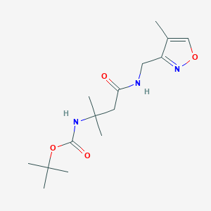 molecular formula C15H25N3O4 B7101355 tert-butyl N-[2-methyl-4-[(4-methyl-1,2-oxazol-3-yl)methylamino]-4-oxobutan-2-yl]carbamate 