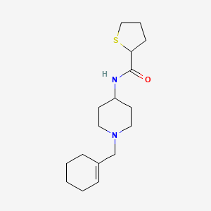 molecular formula C17H28N2OS B7101362 N-[1-(cyclohexen-1-ylmethyl)piperidin-4-yl]thiolane-2-carboxamide 