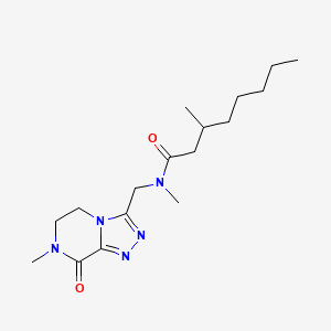 molecular formula C17H29N5O2 B7101437 N,3-dimethyl-N-[(7-methyl-8-oxo-5,6-dihydro-[1,2,4]triazolo[4,3-a]pyrazin-3-yl)methyl]octanamide 