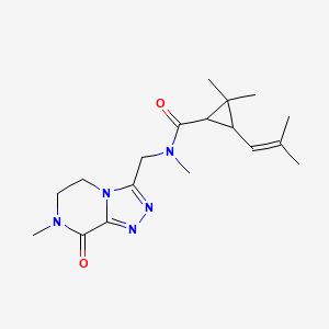 molecular formula C18H27N5O2 B7101441 N,2,2-trimethyl-N-[(7-methyl-8-oxo-5,6-dihydro-[1,2,4]triazolo[4,3-a]pyrazin-3-yl)methyl]-3-(2-methylprop-1-enyl)cyclopropane-1-carboxamide 