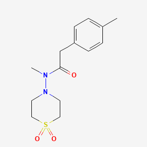 molecular formula C14H20N2O3S B7101503 N-(1,1-dioxo-1,4-thiazinan-4-yl)-N-methyl-2-(4-methylphenyl)acetamide 