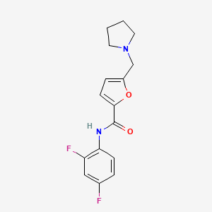 molecular formula C16H16F2N2O2 B7101507 N-(2,4-difluorophenyl)-5-(pyrrolidin-1-ylmethyl)furan-2-carboxamide 