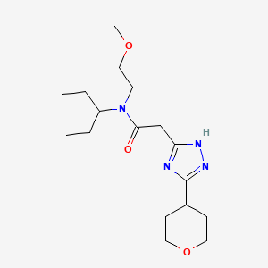 molecular formula C17H30N4O3 B7101570 N-(2-methoxyethyl)-2-[3-(oxan-4-yl)-1H-1,2,4-triazol-5-yl]-N-pentan-3-ylacetamide 