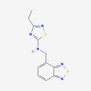 molecular formula C11H11N5S2 B7101627 N-(2,1,3-benzothiadiazol-4-ylmethyl)-3-ethyl-1,2,4-thiadiazol-5-amine 
