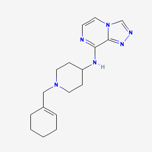 molecular formula C17H24N6 B7101677 N-[1-(cyclohexen-1-ylmethyl)piperidin-4-yl]-[1,2,4]triazolo[4,3-a]pyrazin-8-amine 