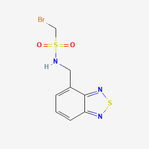 molecular formula C8H8BrN3O2S2 B7101893 N-(2,1,3-benzothiadiazol-4-ylmethyl)-1-bromomethanesulfonamide 