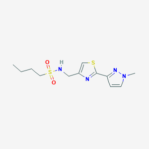 molecular formula C12H18N4O2S2 B7101986 N-[[2-(1-methylpyrazol-3-yl)-1,3-thiazol-4-yl]methyl]butane-1-sulfonamide 