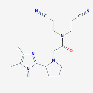 molecular formula C17H24N6O B7102094 N,N-bis(2-cyanoethyl)-2-[2-(4,5-dimethyl-1H-imidazol-2-yl)pyrrolidin-1-yl]acetamide 