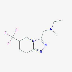 molecular formula C11H17F3N4 B7102102 N-methyl-N-[[6-(trifluoromethyl)-5,6,7,8-tetrahydro-[1,2,4]triazolo[4,3-a]pyridin-3-yl]methyl]ethanamine 