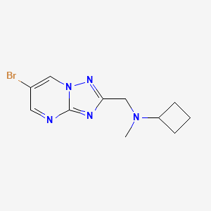 molecular formula C11H14BrN5 B7102203 N-[(6-bromo-[1,2,4]triazolo[1,5-a]pyrimidin-2-yl)methyl]-N-methylcyclobutanamine 
