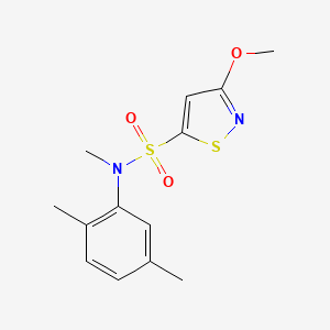 molecular formula C13H16N2O3S2 B7102242 N-(2,5-dimethylphenyl)-3-methoxy-N-methyl-1,2-thiazole-5-sulfonamide 