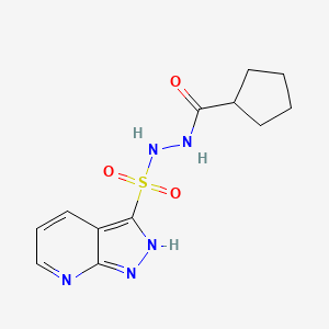 molecular formula C12H15N5O3S B7102245 N'-(2H-pyrazolo[3,4-b]pyridin-3-ylsulfonyl)cyclopentanecarbohydrazide 
