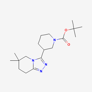 molecular formula C18H30N4O2 B7102312 tert-butyl 3-(6,6-dimethyl-7,8-dihydro-5H-[1,2,4]triazolo[4,3-a]pyridin-3-yl)piperidine-1-carboxylate 