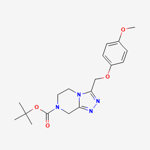 molecular formula C18H24N4O4 B7102330 tert-butyl 3-[(4-methoxyphenoxy)methyl]-6,8-dihydro-5H-[1,2,4]triazolo[4,3-a]pyrazine-7-carboxylate 