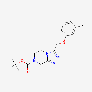 molecular formula C18H24N4O3 B7102353 tert-butyl 3-[(3-methylphenoxy)methyl]-6,8-dihydro-5H-[1,2,4]triazolo[4,3-a]pyrazine-7-carboxylate 