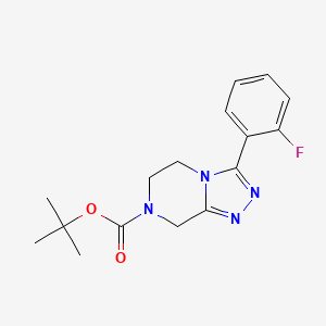 molecular formula C16H19FN4O2 B7102360 tert-butyl 3-(2-fluorophenyl)-6,8-dihydro-5H-[1,2,4]triazolo[4,3-a]pyrazine-7-carboxylate 