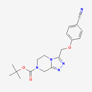 molecular formula C18H21N5O3 B7102368 tert-butyl 3-[(4-cyanophenoxy)methyl]-6,8-dihydro-5H-[1,2,4]triazolo[4,3-a]pyrazine-7-carboxylate 