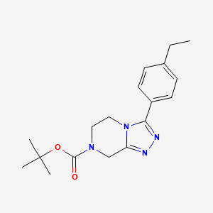 molecular formula C18H24N4O2 B7102387 tert-butyl 3-(4-ethylphenyl)-6,8-dihydro-5H-[1,2,4]triazolo[4,3-a]pyrazine-7-carboxylate 