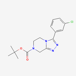 molecular formula C16H19ClN4O2 B7102389 tert-butyl 3-(3-chlorophenyl)-6,8-dihydro-5H-[1,2,4]triazolo[4,3-a]pyrazine-7-carboxylate 