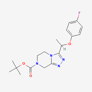 molecular formula C18H23FN4O3 B7102393 tert-butyl 3-[1-(4-fluorophenoxy)ethyl]-6,8-dihydro-5H-[1,2,4]triazolo[4,3-a]pyrazine-7-carboxylate 