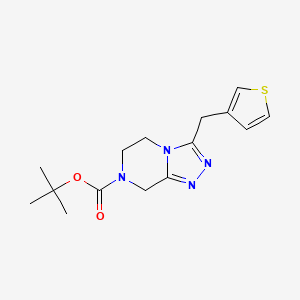molecular formula C15H20N4O2S B7102398 tert-butyl 3-(thiophen-3-ylmethyl)-6,8-dihydro-5H-[1,2,4]triazolo[4,3-a]pyrazine-7-carboxylate 