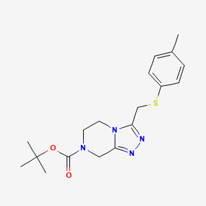 molecular formula C18H24N4O2S B7102405 tert-butyl 3-[(4-methylphenyl)sulfanylmethyl]-6,8-dihydro-5H-[1,2,4]triazolo[4,3-a]pyrazine-7-carboxylate 