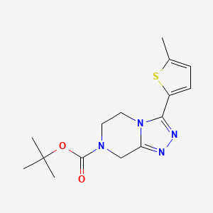 molecular formula C15H20N4O2S B7102415 tert-butyl 3-(5-methylthiophen-2-yl)-6,8-dihydro-5H-[1,2,4]triazolo[4,3-a]pyrazine-7-carboxylate 