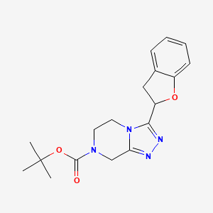 molecular formula C18H22N4O3 B7102425 tert-butyl 3-(2,3-dihydro-1-benzofuran-2-yl)-6,8-dihydro-5H-[1,2,4]triazolo[4,3-a]pyrazine-7-carboxylate 