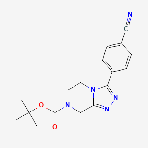 molecular formula C17H19N5O2 B7102428 tert-butyl 3-(4-cyanophenyl)-6,8-dihydro-5H-[1,2,4]triazolo[4,3-a]pyrazine-7-carboxylate 