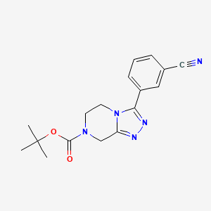 molecular formula C17H19N5O2 B7102435 tert-butyl 3-(3-cyanophenyl)-6,8-dihydro-5H-[1,2,4]triazolo[4,3-a]pyrazine-7-carboxylate 