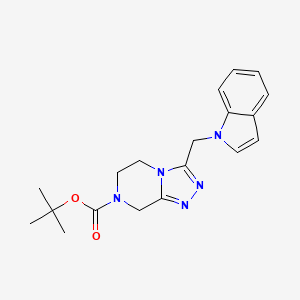 molecular formula C19H23N5O2 B7102447 tert-butyl 3-(indol-1-ylmethyl)-6,8-dihydro-5H-[1,2,4]triazolo[4,3-a]pyrazine-7-carboxylate 