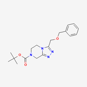 molecular formula C18H24N4O3 B7102451 tert-butyl 3-(phenylmethoxymethyl)-6,8-dihydro-5H-[1,2,4]triazolo[4,3-a]pyrazine-7-carboxylate 