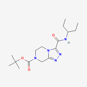molecular formula C16H27N5O3 B7102458 tert-butyl 3-(pentan-3-ylcarbamoyl)-6,8-dihydro-5H-[1,2,4]triazolo[4,3-a]pyrazine-7-carboxylate 